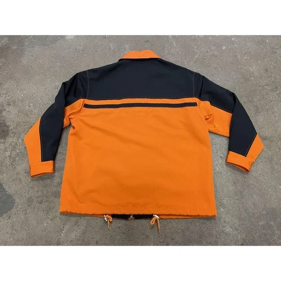 Vintage Arnold Palmer Sports 95 Jacket Mens 48 Orange Black Golf Windbreaker 90s